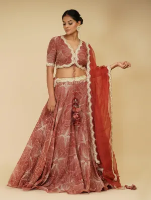 Scarlet Red Lehenga Set