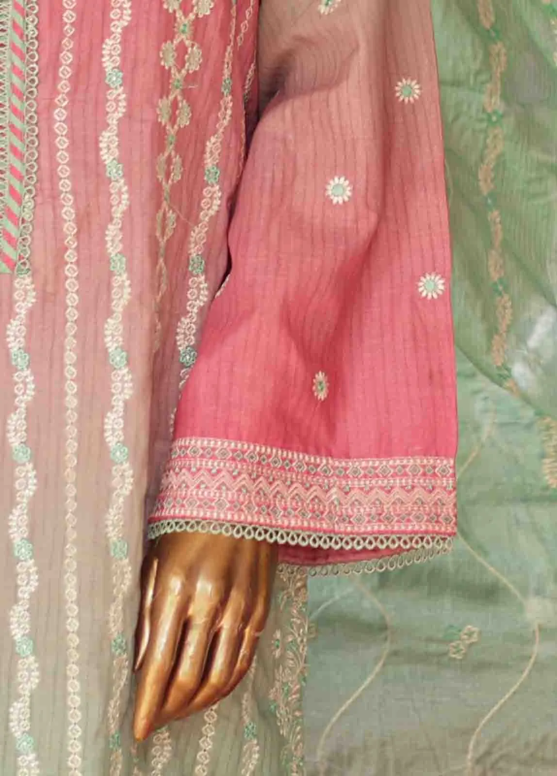 SMLF-0687 A- 3 Piece Embroidered Stitched Suit