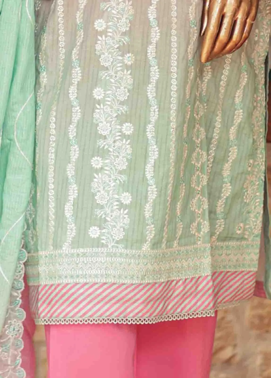 SMLF-0687 A- 3 Piece Embroidered Stitched Suit