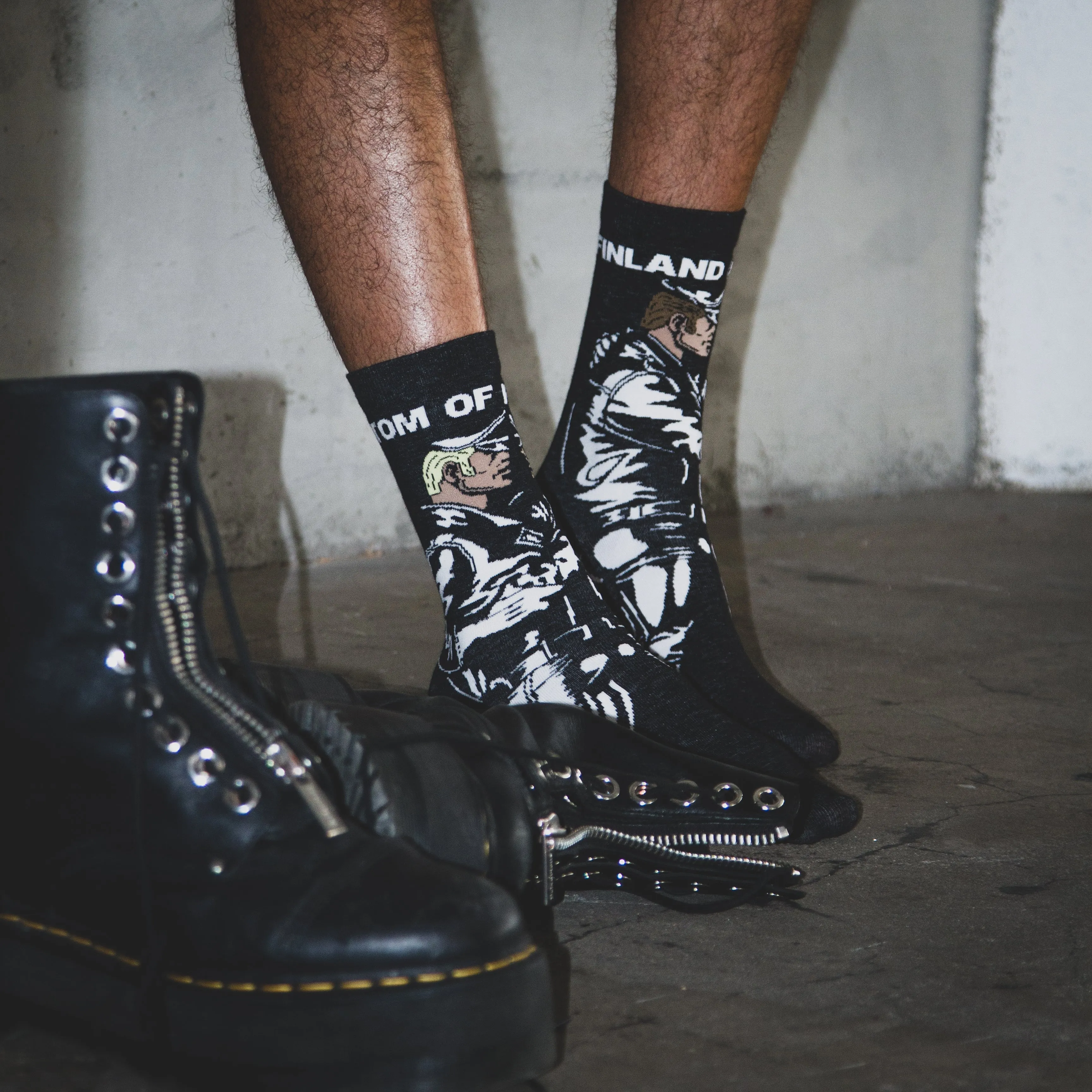 TOM OF FINLAND LEATHER DUO SOCKS