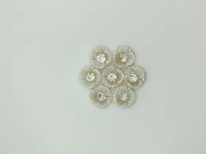 White Embellished Zardozi Stone Work Handwork Patches