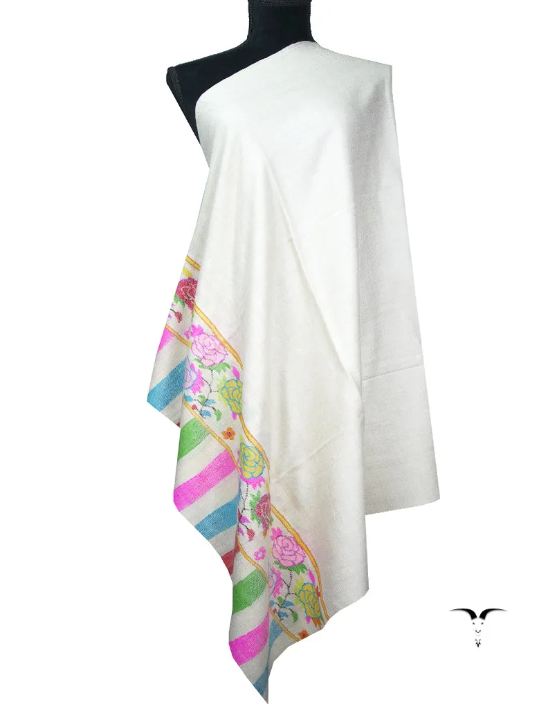 white kani palla pashmina shawl 8946
