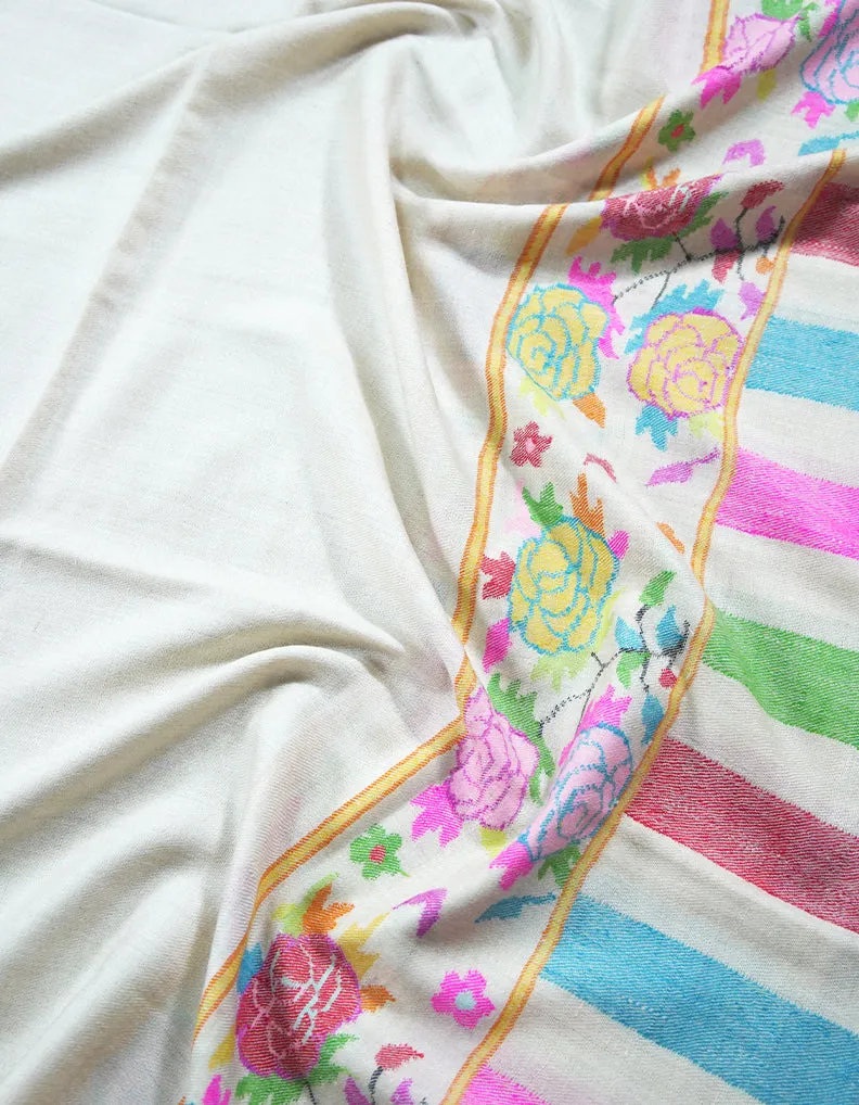 white kani palla pashmina shawl 8946